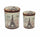 Set 2 Pouf Round Container in MDF Eiffelturm