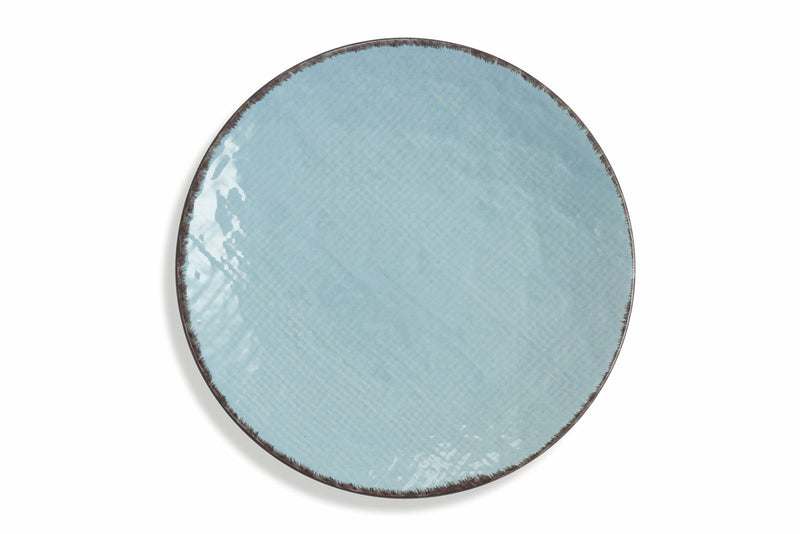 Set 6 Piatti Piani Ø26x3 cm in Gres Villa d'Este Home Tivoli Canapa Azzurri