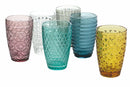 Set 6 Bicchieri Bibita in Vetro 380 ml Villa d'Este Home Tivoli Geometrie