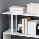 Scrivania Angolare da Ufficio 120x80x176 cm con Libreria in Truciolato Bianco