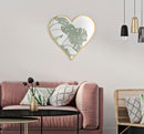 Specchio Glam Heart 55,5x2x54,5 cm in Ferro Specchio e MDF Oro