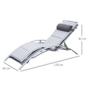 Lettino Chaise Longue da Giardino Poltrona Relax Grigia 170x64x80 cm 