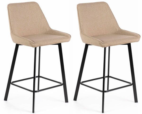 prezzo Set 2 Sgabelli 50x44xH94 cm in Tessuto Fox Beige
