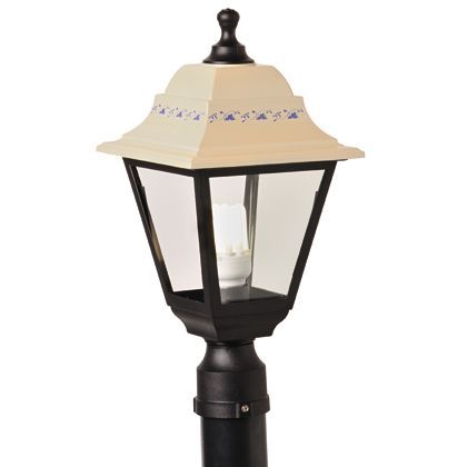 Lampada Lanterna Testa Palo Quadrata Colore Bianco e Nero per Esterno Linea Marine Sovil