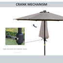 Ombrellone da Giardino con Luci LED a Pannello Solare Ø2,66m in Metallo e Poliestere Grigio