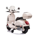 Moto Elettrica per Bambini Piaggio Vespa GTS SUPER 12V Full Optional con Bauletto Bianco 