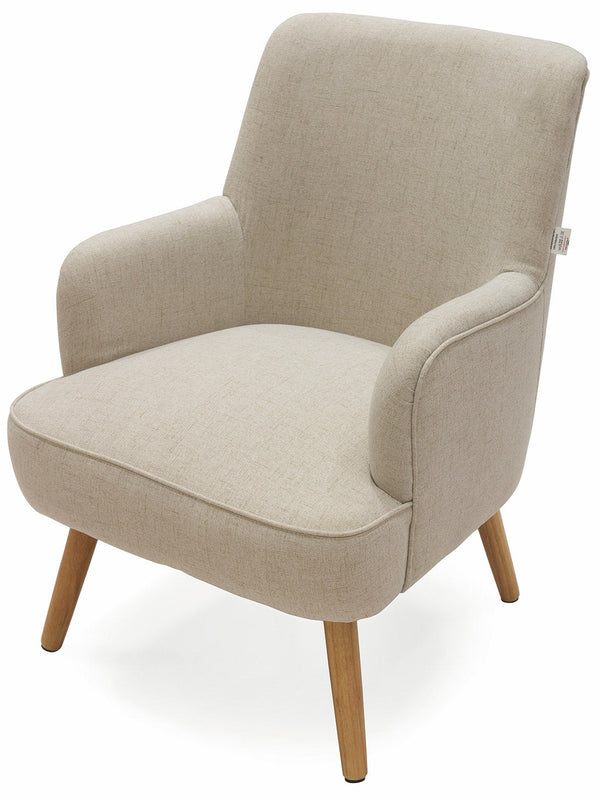 Sessel mit Stoffbezug und Holzbeinen Soriani Ecru online