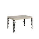 Tavolo Allungabile 120-204x80x77 cm Karamay Cashmere Telaio Antracite 