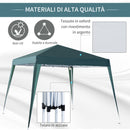 Gazebo da Giardino Pieghevole 297x297x250 cm in Acciaio e Tessuto Oxford Verde