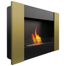 Camino a Bioetanolo da Parete 90,2x65 cm Flig Boston 2 Oro Con Vetro