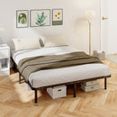 Rete Fissa Letto Matrimoniale 190x160x31 cm a 28 Doghe con Spazio Sottostante in Legno e Acciaio Nero e Legno      