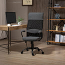 Sedia Poltrona Direzionale da Ufficio 58x61,5x117-125 cm in Tessuto Grigio