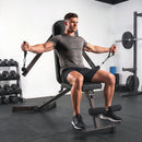 Panca Fitness Regolabile 135x130x107 cm con Bande di Resistenza Pieghevole Salvaspazio      