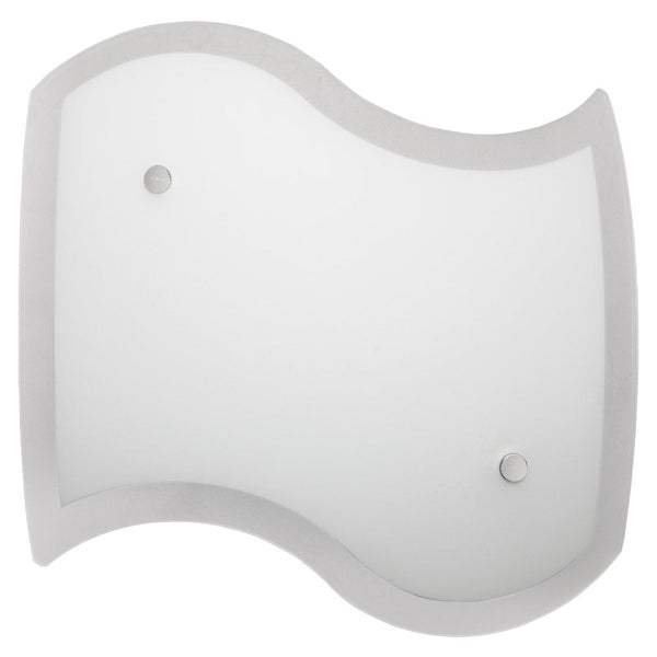 sconto Deckenleuchte 1xE27 Chrom Finals Glasplatte Weiß E-Energy Elda