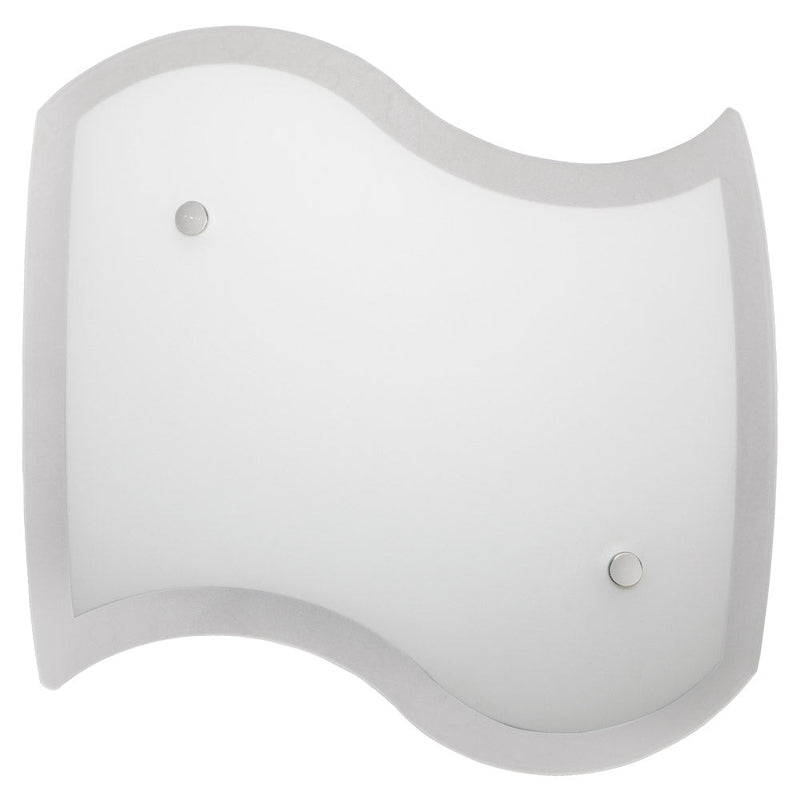 Plafoniera 1xE27 Finali Cromo Vetro Lastra Bianco E-Energy Elda