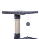 Albero Tiragraffi con Amaca e Pallina 50x36x70 cm in Legno e Peluche Grigio