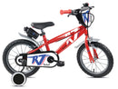 Bicicletta per Bambini 16" Rocket Freni Caliper e Stabilizzatori in Acciaio Hi-Ten Rosso     