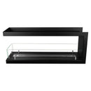 Camino a Bioetanolo Trifacciale Maratea 120x30x50 cm Potenza 3 kW Struttura in Acciaio Nero