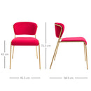 Set 4 Sedie in Metallo e Poliestere  Rosse