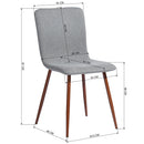 Set 4 Sedie per Sala da Pranzo Grigio con Gambe Effetto Legno Seduta Ergonomica