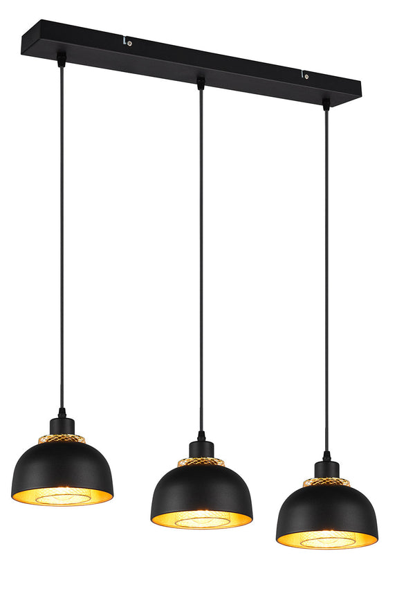 prezzo Lampada a Sospensione da Interno Attacco E27 in Metallo Nero Opaco