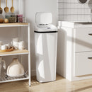 Pattumiera con Sensore a Infrarossi da 50L con 2 Modalità di Apertura Superficie Anti-impronte in Acciaio Inox e ABS Bianco      