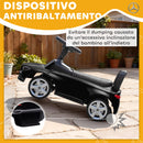 Macchina per Bambini Cavalcabile 65x28x39 cm Licenza Mercedes Benz Clacson e Spazio Portaoggetti Nero      