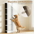 Libreria Moderna Salvaspazio 45x21x170 cm a 5 Ripiani in Legno Bianco e Nero      