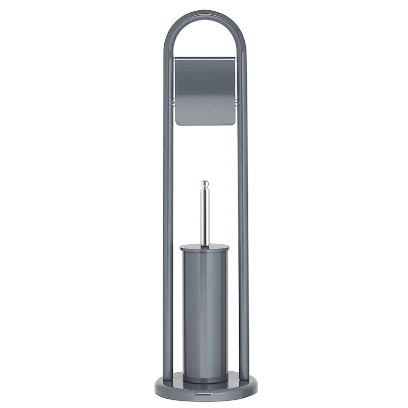 Porta rotolo Porta scopino bagno 22x81 cm Grigio