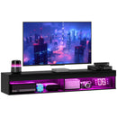 Mobile TV fino 75"" Sospeso con Luci LED 16 Colori e Telecomando 180x40x30 cm Nero
