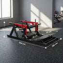 Macchina per Hip Thrust 194x130x72 cm con Pedana Regolabile Capacità 270 kg e Porta Pesi in Acciaio e PU Rosso      