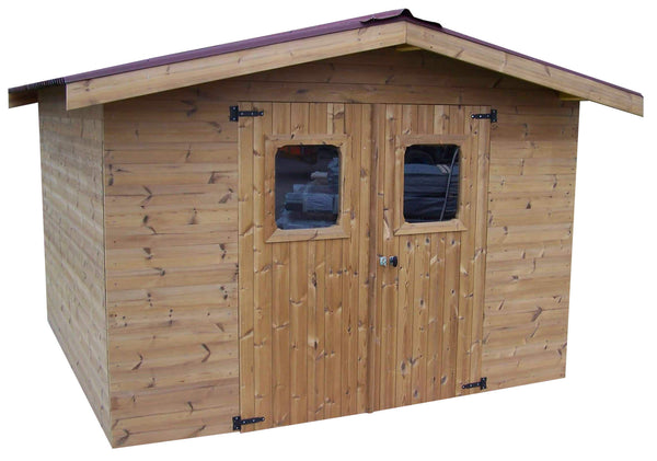 online Casetta Box da Giardino 3,16x2,4 m Senza Pavimento in Legno Picea Massello 19mm Tetto a Lastre Therma