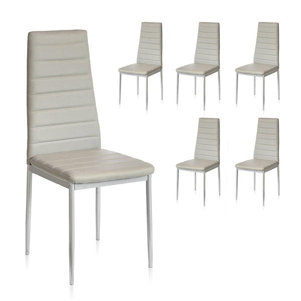 Set mit 6 grauen Indoor-Stühlen 41 x 41 x 96 cm aus Kunstleder online