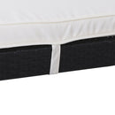 Set 2 Lettini Prendisole in Acciaio Nero con Cuscino Crema 