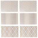 Set 6 Tovagliette 45x30x0,1 cm  in PVC VdE Tivoli 1996 Charleston Bianco e Oro