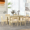 Tavolo da Pranzo Moderno per 6 Persone max 140x89,5x75 cm in Truciolato Bianco e color Rovere