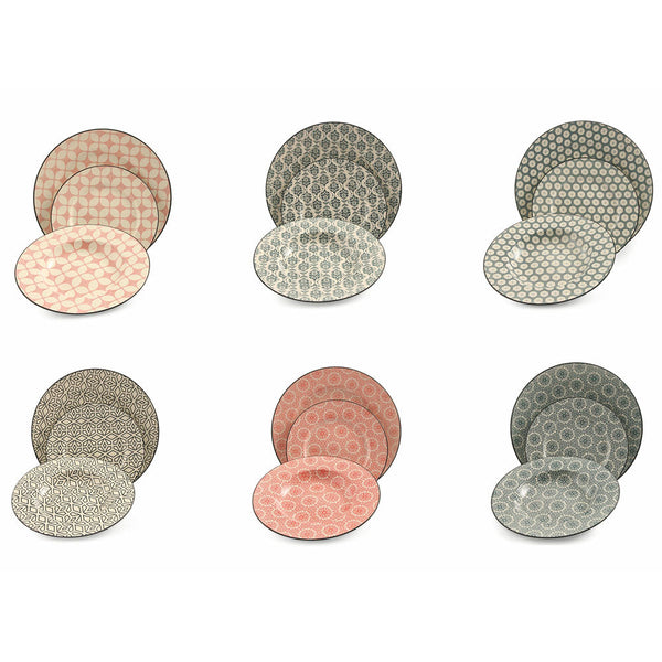 Villa d'Este Piper Tafelservice aus Steinzeug 18-teilig sconto