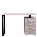 Scrivania con Cassettiera Tavolo Porta Pc Computer Acciaio Legno Ufficio Grigio