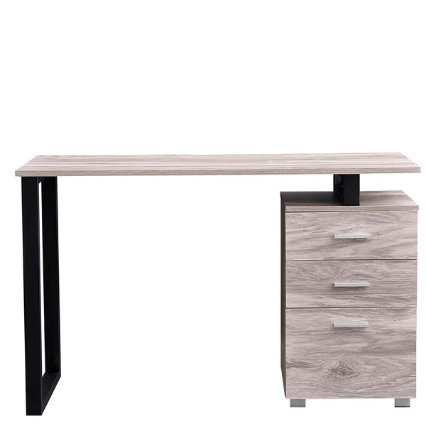 online Scrivania con Cassettiera Tavolo Porta Pc Computer Acciaio Legno Ufficio Grigio