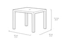 Tavolo da Giardino 95x95x74,5 cm in Resina Keter Quartet Bianco