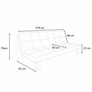 Divano Letto 179x91x76 cm in Tessuto Marrone