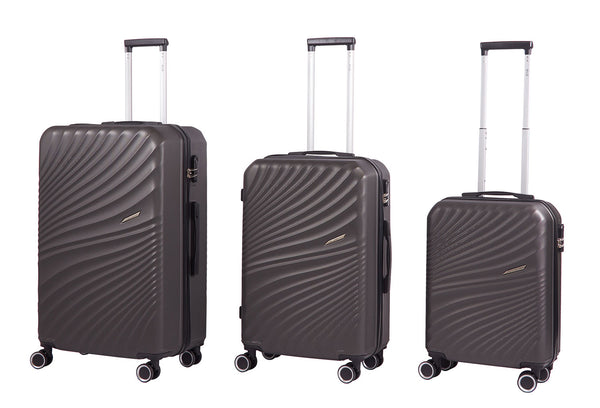 prezzo Set 3 Valigie Trolley Rigido 4 Ruote con Combinazione in ABS Ravizzoni Amalfi Grigio