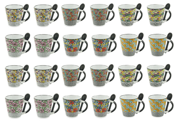 Set mit 24 Kaffeetassen aus Steinzeug Ø6x6,5 cm Villa d'Este Home Tivoli Caribbean Queen online