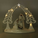 Natività resina bianco con led cm 20x5,5xh17