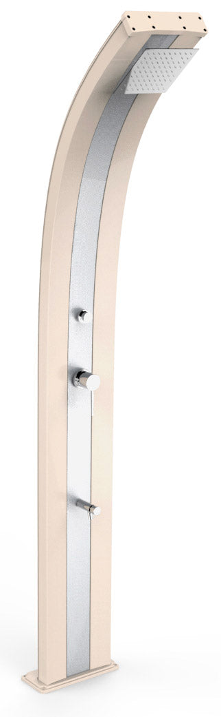 online Doccia Solare da Giardino 40L Miscelatore Temporizzato e Lavapiedi Arkema Dada Fascia Inox Champagne Bronze
