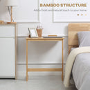 Tavolino da Divano a Forma di C 60x33x67 cm con Piano Inclinabile su 5 Livelli in Legno di Bambù Naturale