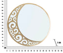 Specchio Luna Astratta Ø72x1 cm in Ferro e MDF Oro