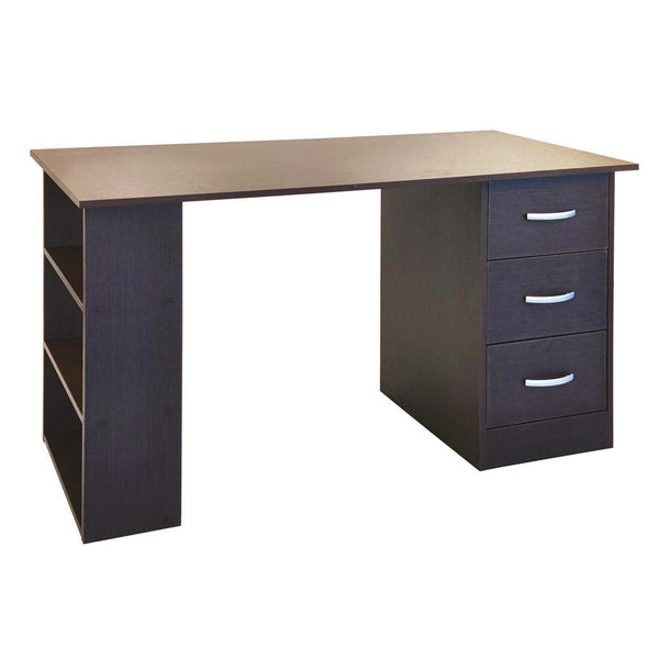 online Scrivania da Ufficio 3 Cassetti 3 Ripiani 120x59x72 cm in Legno MDF Marrone Scuro