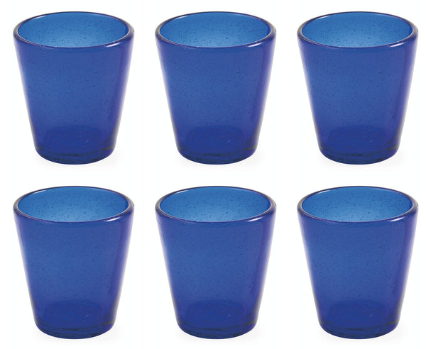 acquista Set 6 Gläser Ø9x10 cm aus mundgeblasenem Glas Villa d'Este Home Tivoli Cancun Blue
