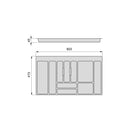 Portaposate Optima Vertex/Concept 500mm M 900 Plastica Grigio Antracite Tecnoplastica Emuca